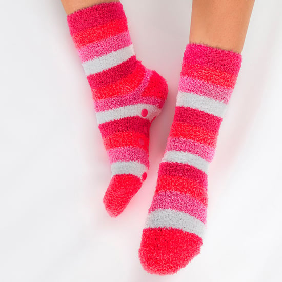 4 Pair Womens Bed Socks with Grips| Thermal Anti Slip Fluffy Slippers - Animal Print - Image 4