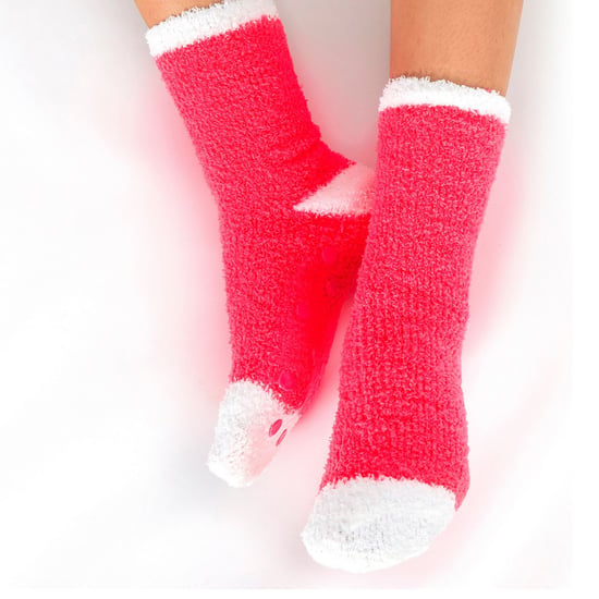 4 Pair Womens Bed Socks with Grips| Thermal Anti Slip Fluffy Slippers - Animal Print - Image 5