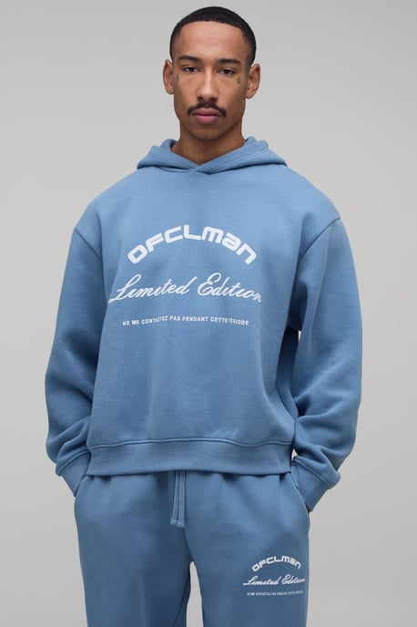 Oversized Boxy Plush Flock Print Hoodie & Straight Leg Jogger - Image 3