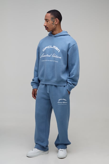 Oversized Boxy Plush Flock Print Hoodie & Straight Leg Jogger - Image 4