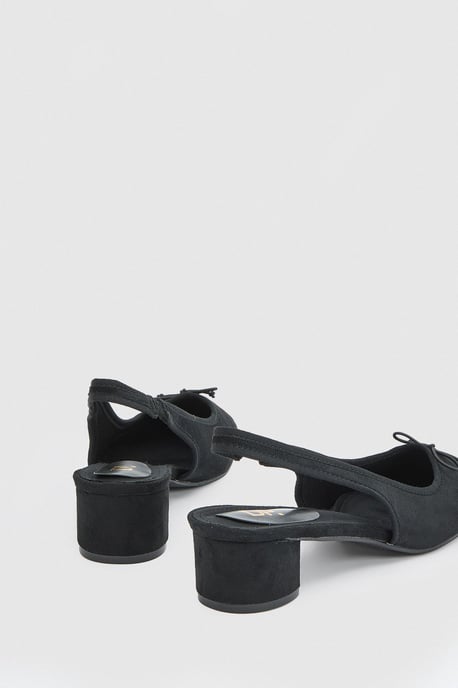 Annie Faux Suede Slingback Block Heel Court Pumps - Image 2