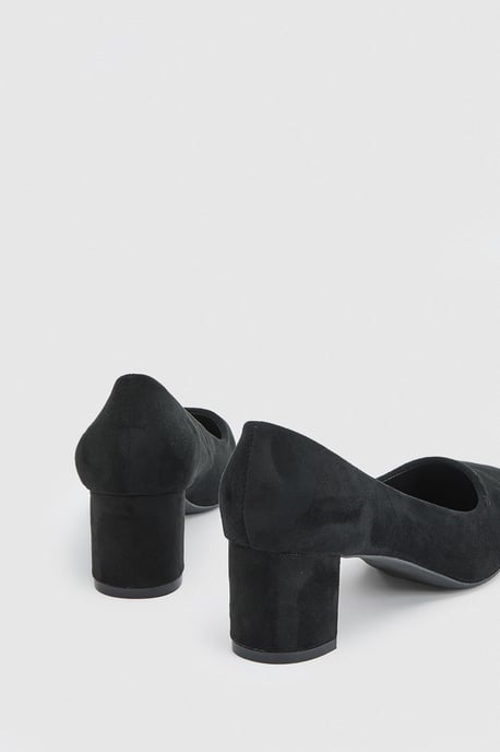 Tiff Faux Suede High Block Heel Pointed Court Shoes - Image 2