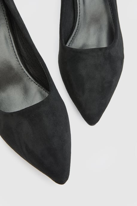 Tiff Faux Suede High Block Heel Pointed Court Shoes - Image 3