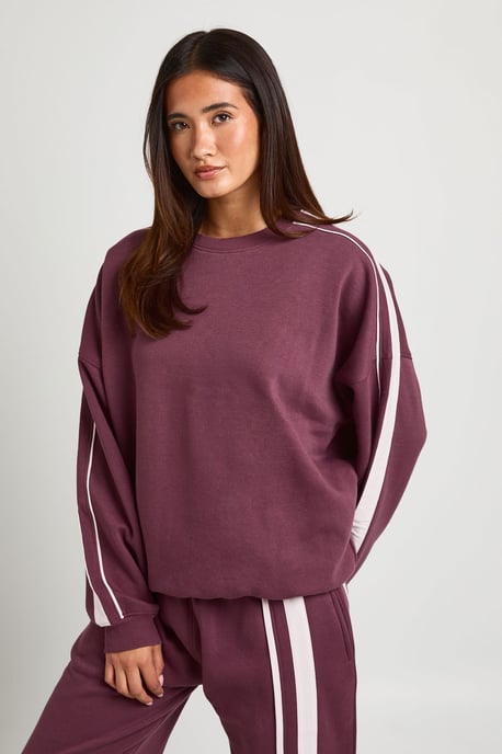 Double Side Striped Oversized Sweatshirt - Image 1