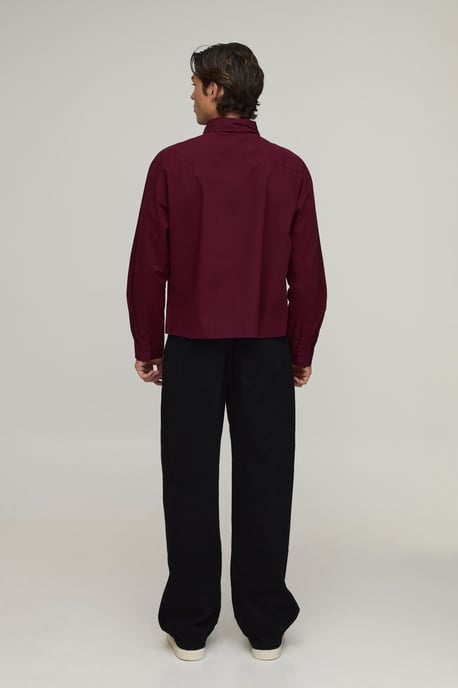 Oversized Boxy Long Sleeve Shirt & Tie - Image 2