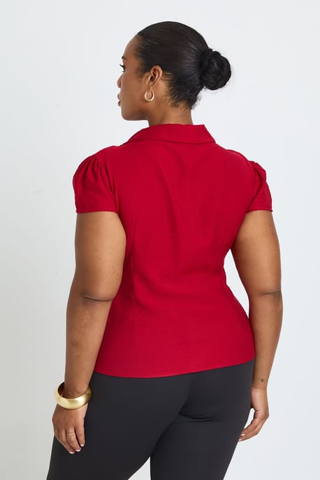 Plus Ruched Fitted Shirt - Image 2