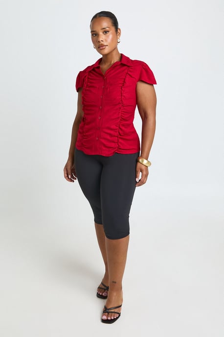 Plus Ruched Fitted Shirt - Image 3