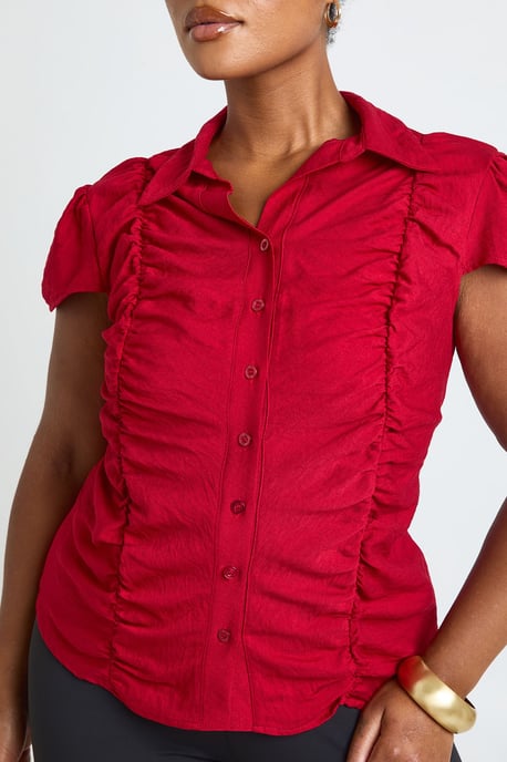 Plus Ruched Fitted Shirt - Image 4