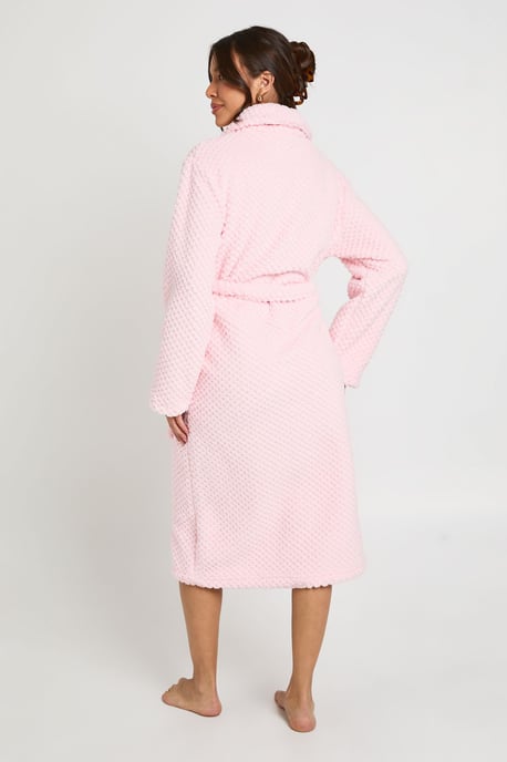 Waffle Fleece Long Dressing Gown - Image 2