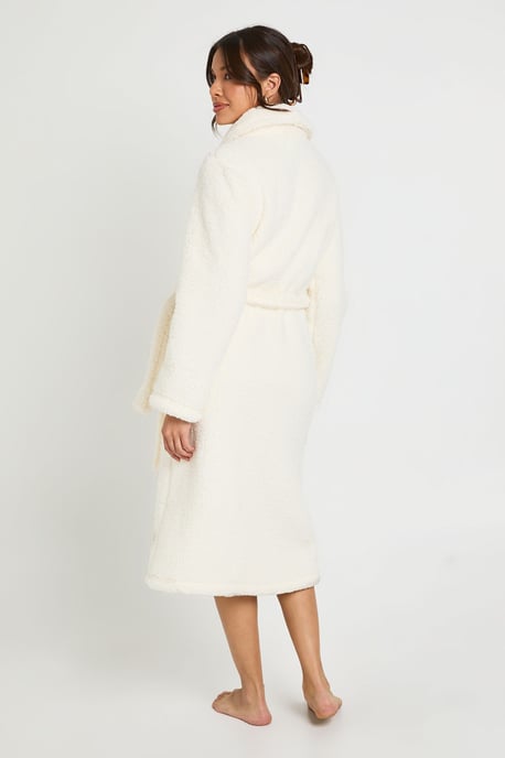 Sherpa Fleece Long Dressing Gown - Image 2