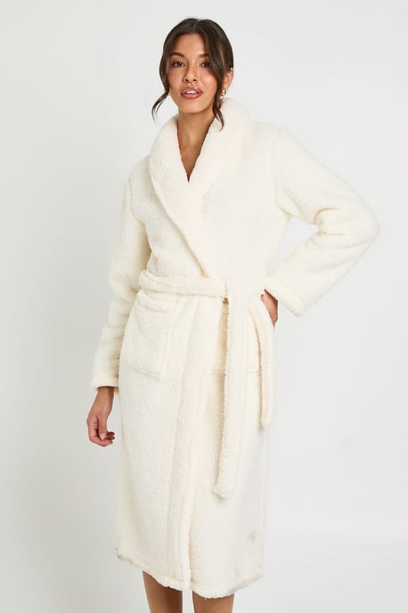 Sherpa Fleece Long Dressing Gown - Image 3