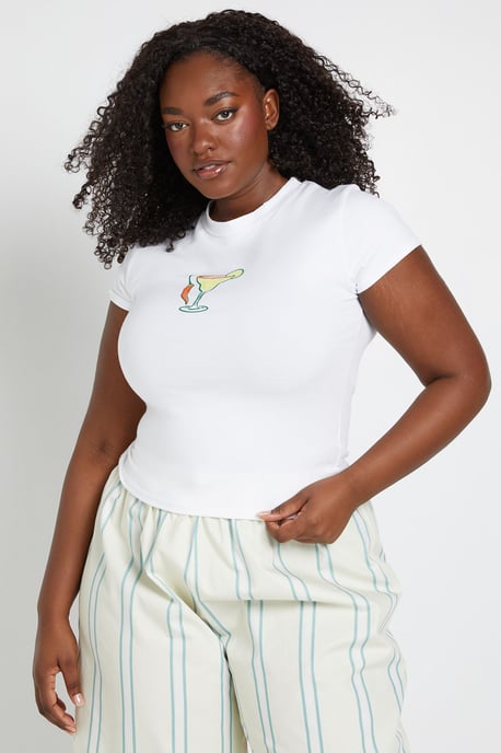 Plus Spicy Margarita Print Baby Tee - Image 1
