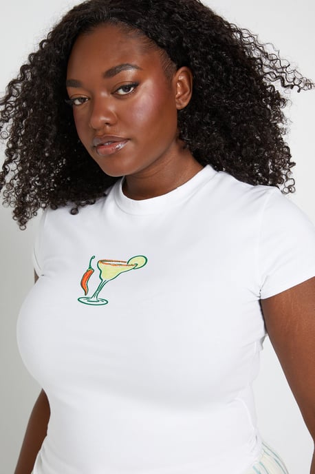 Plus Spicy Margarita Print Baby Tee - Image 4