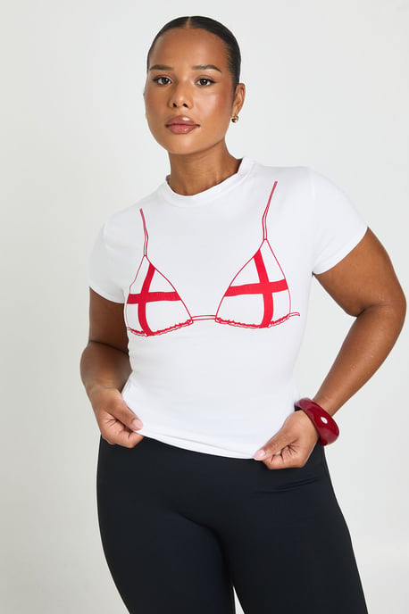 Plus England Bikini Print Baby Tee - Image 1