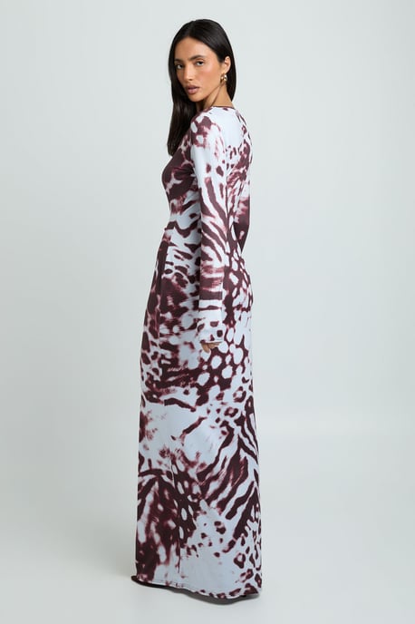 Tonal Animal Long Sleeve Maxi Dress - Image 2