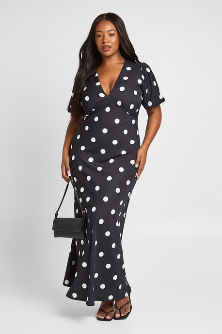 Plus Polka Dot Maxi Dress - Image 3