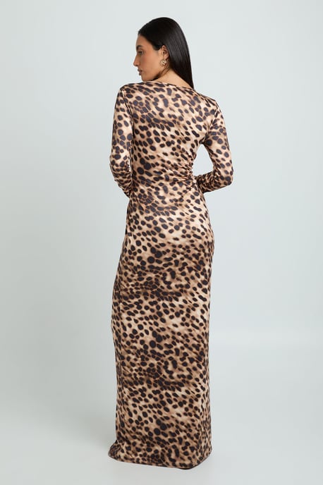 Tonal Animal Long Sleeve Maxi Dress - Image 2
