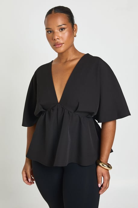 Plus Angel Sleeve Smock Top - Image 1