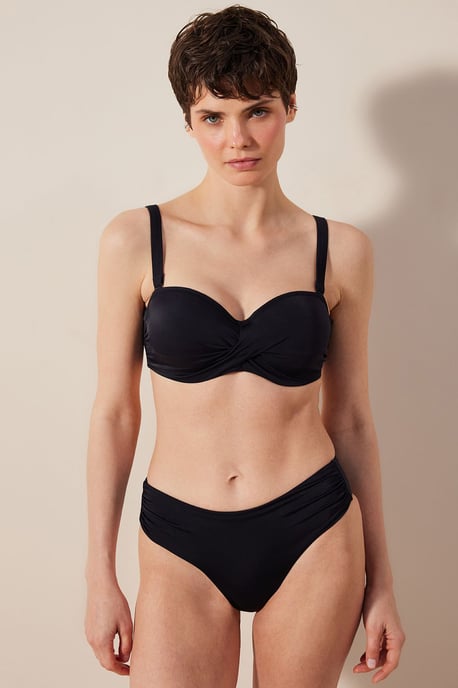 High-Waist Shirred Bikini Bottoms - Image 4