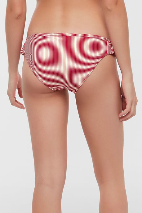 Striped Mid-Waist Frilly Hipster Bikini Bottoms - Image 3