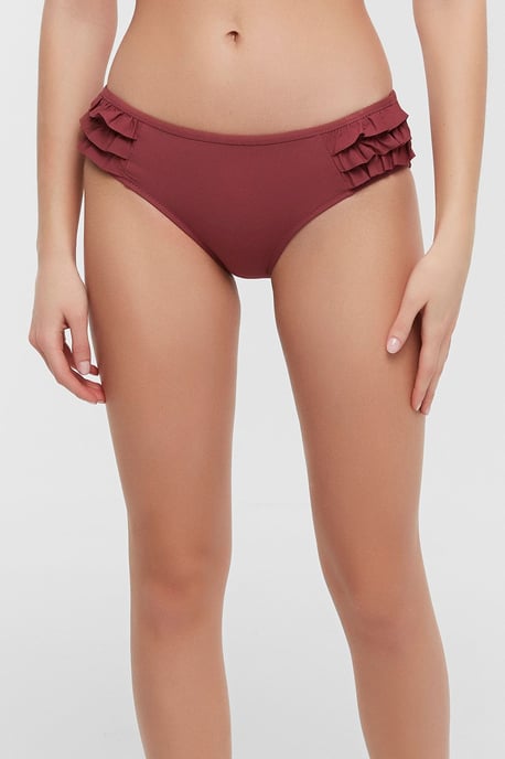 Midden Taille Hipster Bikini Slip met Ruffles - Image 1
