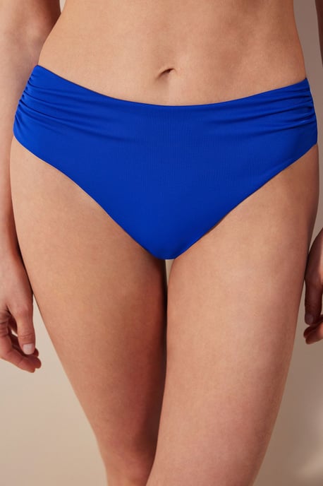 High-Waist Shirred Bikini Bottoms - Image 1