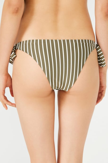 Low-Waist Striped Brazilian Bikini Bottoms - Image 2