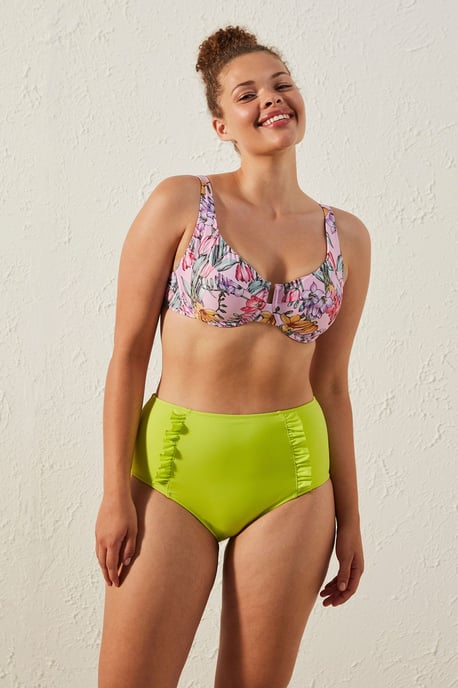 High-waist Frilly Hipster Bikini Bottoms - Image 1