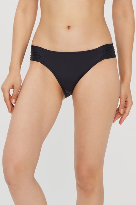 Mid-Waist Solid Hipster Bikini Bottoms - Image 1