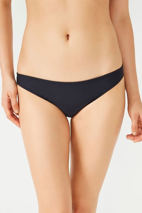 Low-Waist Solid Bikini Bottoms - Image 1