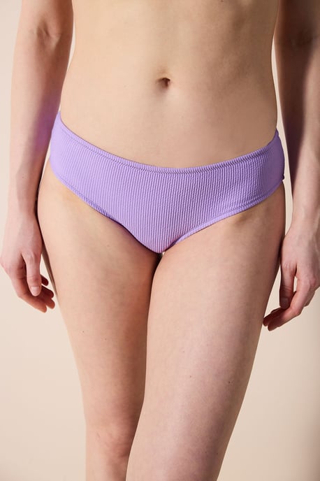 Ribbed Mid-waist Hipster Bikini Bottoms - Image 1