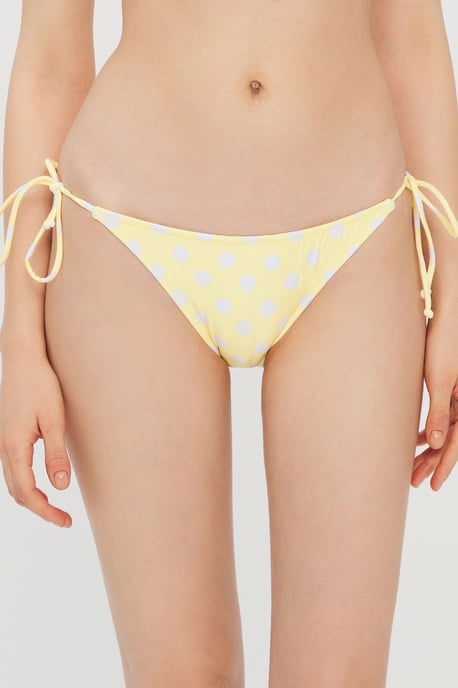 Låga knyt-bikiniunderdelar med prickigt mönster - Image 1