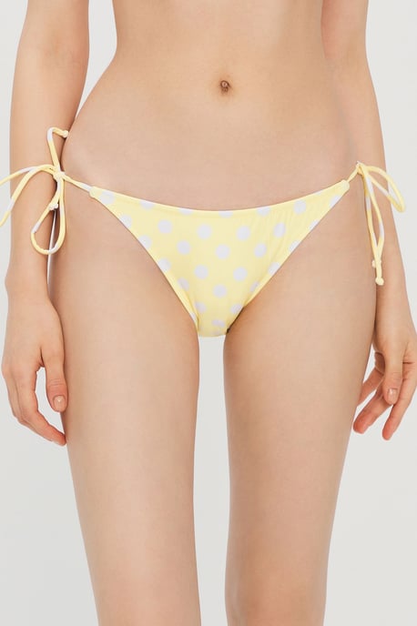 Låga knyt-bikiniunderdelar med prickigt mönster - Image 2