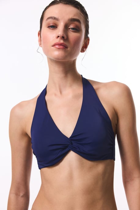Helfärgad Triangel Halter Bikini Top - Image 1