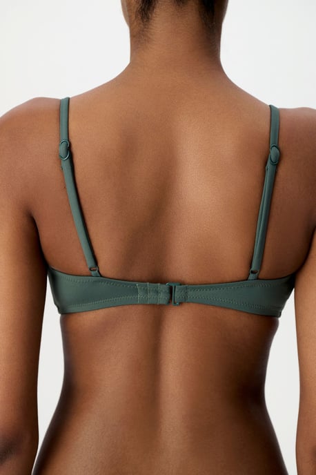 Solid Bralette Bikini Top With Adjustable Straps - Image 2
