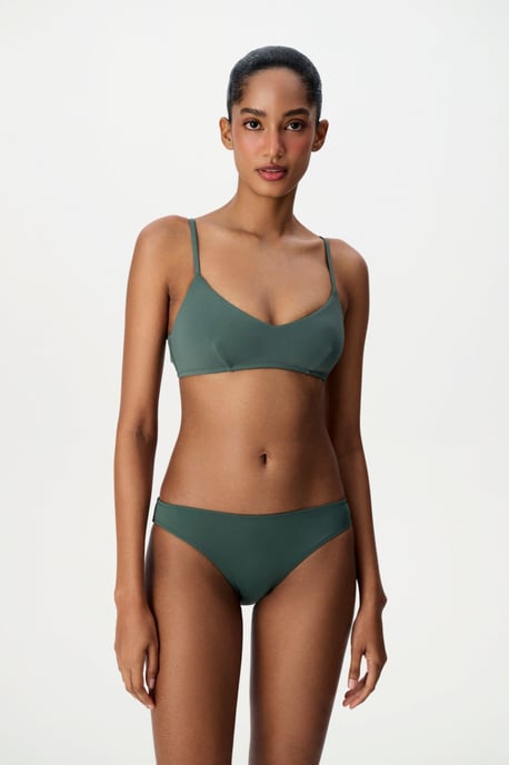 Solid Bralette Bikini Top With Adjustable Straps - Image 4