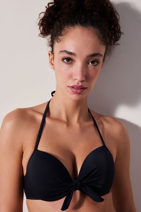 Solid Underwired Halter Bikini Top - Image 1