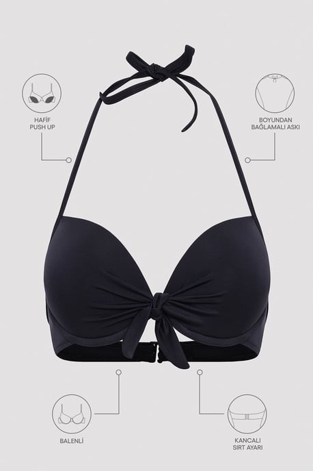 Solid Underwired Halter Bikini Top - Image 6