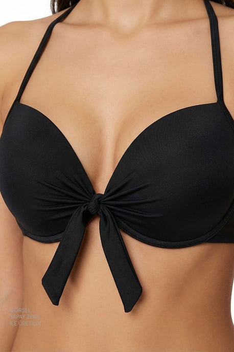 Solid Underwired Halter Bikini Top - Image 3