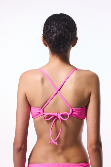 Geribbelde Omkeerbare Schouderband Bralette Bikini Top - Image 3