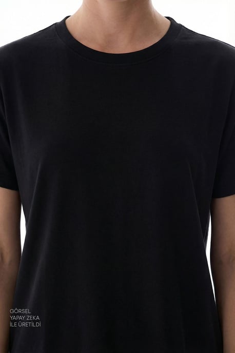 Overgedimensioneerde Lange Brei Crew Neck T-shirt - Image 3