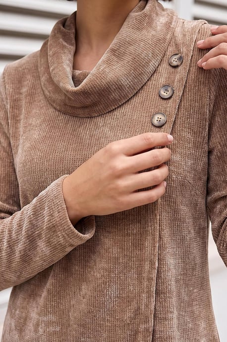 Chenille Cowl Neck Tunic Top - Image 4