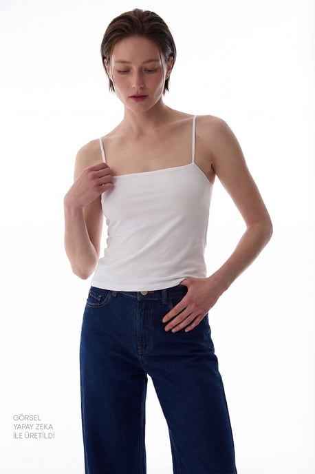 Fitted Cotton-Modal Cami Top - Image 3