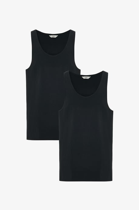 Herrers oversized lång bomullscami 2-pack - Image 1