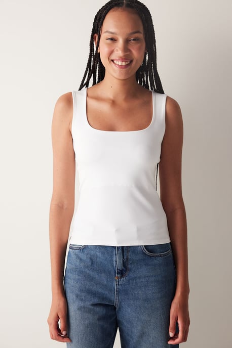 Dam Fitted Stickad Cami Linne - Image 1