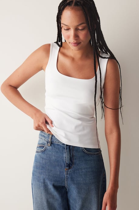 Dam Fitted Stickad Cami Linne - Image 2
