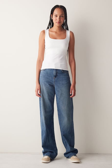 Dam Fitted Stickad Cami Linne - Image 3