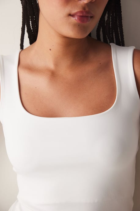 Dam Fitted Stickad Cami Linne - Image 4