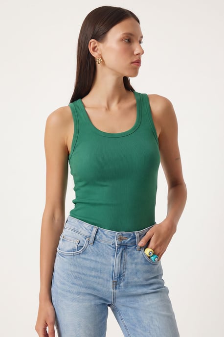 Fitted U-hals Gebreide 2-Pack Tanktop - Image 4