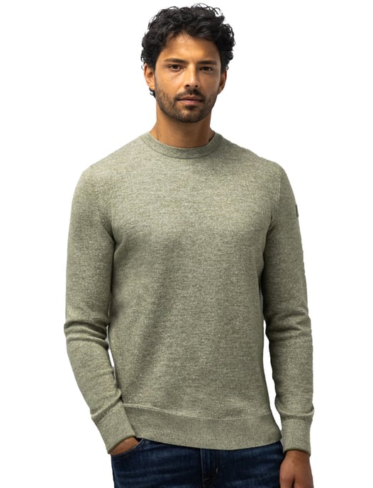Trui State of Art groen gemeleerd ronde hals - Image 1